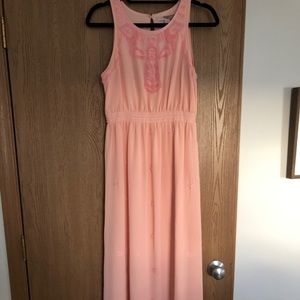 Pink floor-length dress